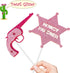24 Pcs Cowgirl Party Cupcake Toppers, Pink Western Decorations for Kids Birthday Party, Baby Shower Supplies