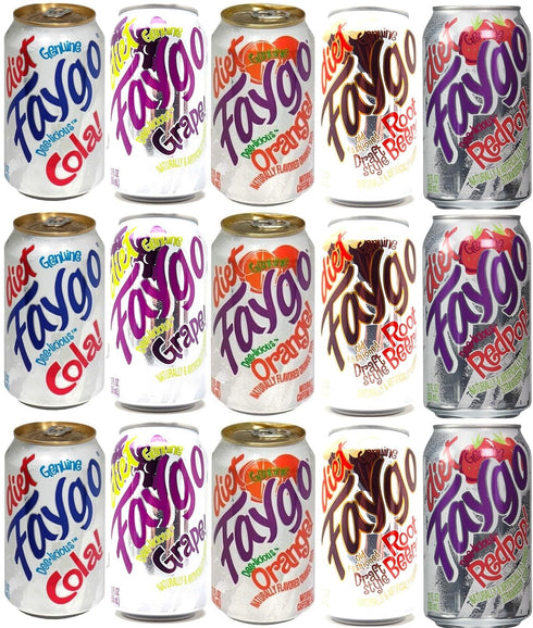 Generic Faygo Diet Soda Pop Soft Drink Variety 15 pack of 12oz cans
