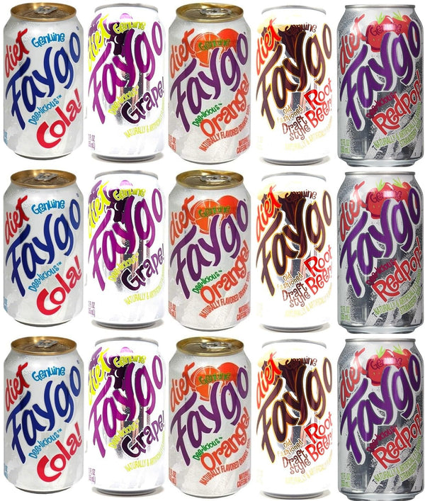 Generic Faygo Diet Soda Pop Soft Drink Variety 15 pack of 12oz cans