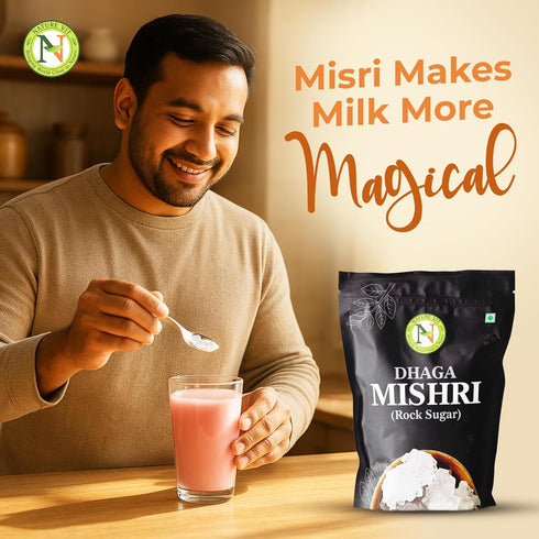 Nature Vit 900g NatureVit Dhaga Mishri, | Rock Sugar | Pure Thread Crystal | Thread Mishri | Crystal Sugar