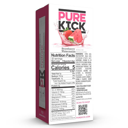 Pack, 6 Packets, 1 12 Pure Kick Hydration Pitcher Strawberry Watermelon, Includes Box, Makes Quarts Total
