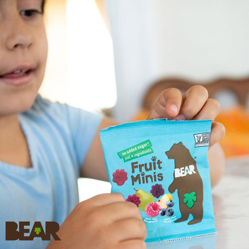 0.7oz (1 Count) BEAR Fruit Snack Minis Bite-Sized Snacks For Kids - Gluten Free, Vegan, Non-GMO - Raspberry/Blueberry