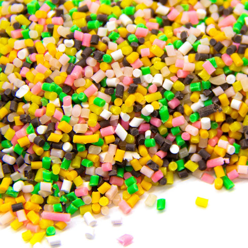 AUEAR 4 Pack Colorful Fake Polymer Sprinkles, Candy Sweets Colors for Fake Cake Dessert Simulation Food, 100g