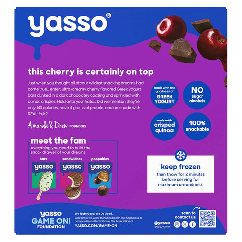 10.6 YASSO Cherry Chocolate Crunch Greek Yogurt Bars, FZ