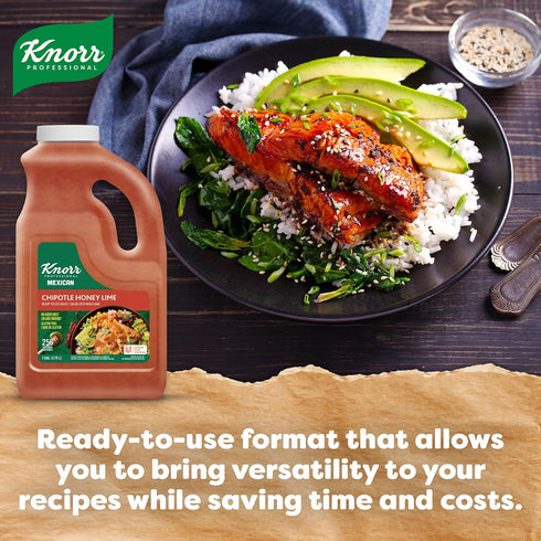 1 Pack 1 Knorr Professional Chipotle Honey Lime Sauce, Ready to Use Sauce for Foodservice, Gallon, Gluten Free, Gallon