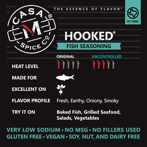1/2 Casa M Spice Co Hooked Fish Seasoning Very Low Sodium No MSG Gluten Free Keto Friendly Seafood Spices Pound