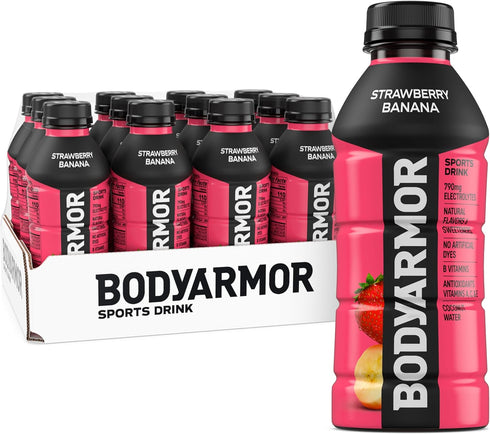 BODYARMOR Sports Drink Sports Beverage, Strawberry Banana, Coconut Water Hydration, Natural Flavors