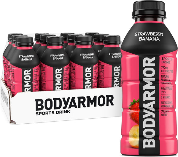 BODYARMOR Sports Drink Sports Beverage, Strawberry Banana, Coconut Water Hydration, Natural Flavors