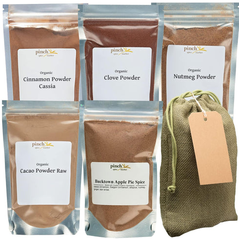 Organic Baking Spices Gift Bag: 5 Spices for Baking and More