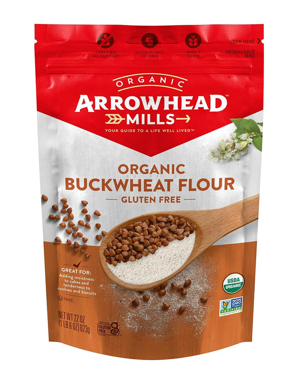 Arrowhead Mills Organic Buckwheat Flour, Gluten Free, 22 Ounce Bag