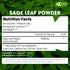 8oz FreshDrinkUS, Sage Leaf Powder Premium Culinary Herb, Pure Ground Sage Leaves for Cooking, Baking & Herbal
