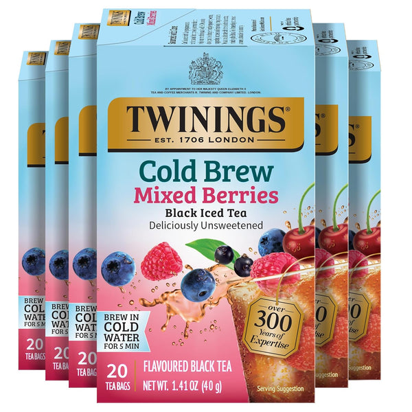 Twinings Mixed Berries Cold Brew Iced Tea Bags, 20 Count (Pack of