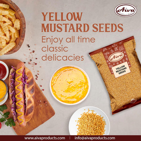 (5 LB) Aiva Yellow Mustard Seeds Bulk Pungent & Aromatic, Whole Spice for Cooking, Pickling, and Seasoning, Gourmet