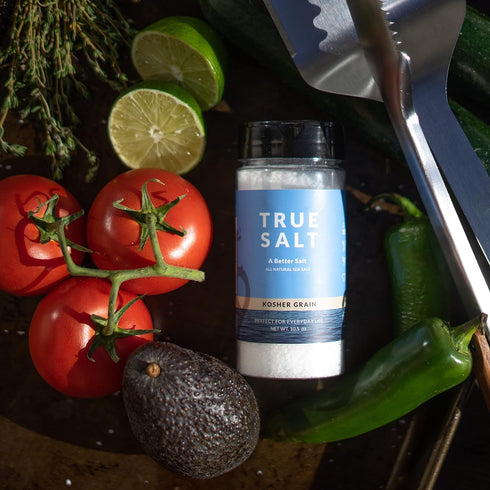 10.5 oz True Salt Kosher Grain Salt - All Natural Gourmet Sea Salt - Perfect for Keto, Grilling, BBQs, Baking, Soups