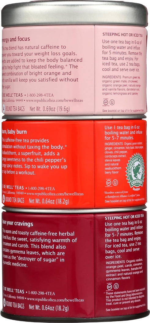 42 The Republic of Tea Get Lost Stackable Tea Tin, Tea Bags, Herbal Blend Teas, Gluten Free