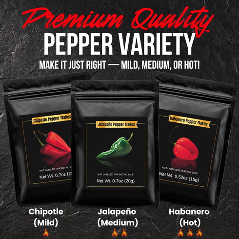 3 Set Hot Sauce Making Kit - Variety Peppers (Mild to Hot) with Accessories to Make Your Own Hot Sauce Kit For Adults