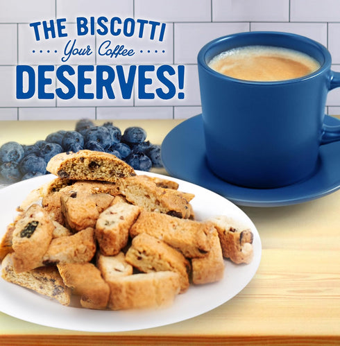 Cooper Street Twice Baked Lemon Blueberry Biscotti Cookies - Light and Crispy Italian Snacks, 5oz