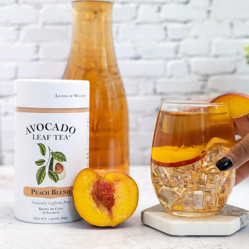 Avocado Leaf Tea Peach Tea - Caffeine-free Herbal Tea for Immune Support, 15 Tea Bags (30 Servings)
