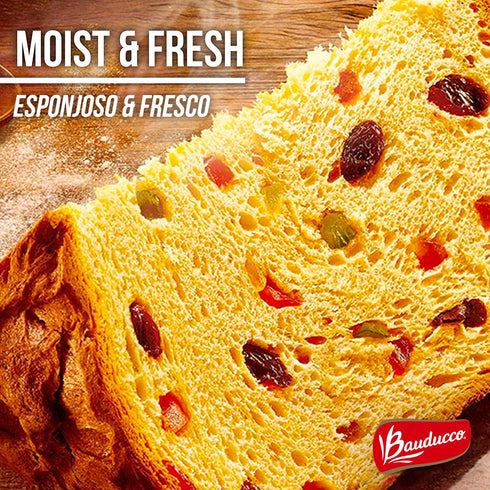 Bauducco Classic Panettone - Moist & Fresh Holiday Cake - Traditional Italian Recipe With Candied Fruit & Raisins 24.0oz (Pack of 1)