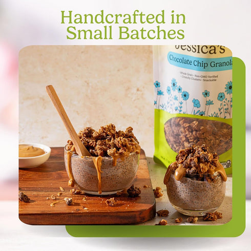 11oz (3 Pack) Jessicas Chocolate Chip Granola - Handmade, Non-GMO, Gluten-Free, Whole Grain