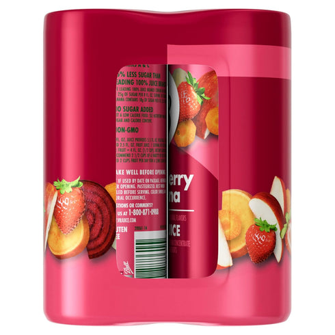 V8 100% 8 oz (24 Pack) Strawberry Banana Fruit and Vegetable Juice, fl Can