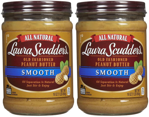 Laura Scudder's Natural Creamy Peaut Butter, 16 oz, 2 pk