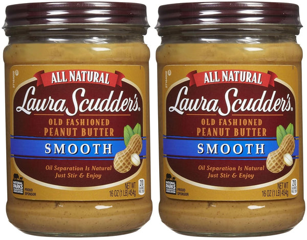 Laura Scudder's Natural Creamy Peaut Butter, 16 oz, 2 pk