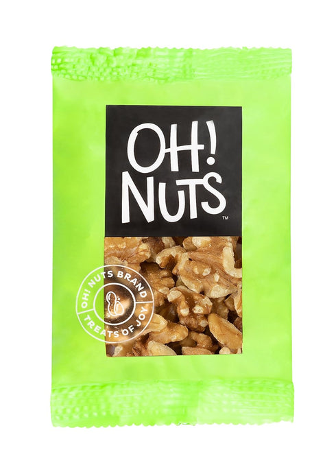 12 Packs (1.5 oz Oh! Nuts Walnuts Raw Individual Nut Snacks for On-the-Go - Convenient Nut Snacks for School - Bulk