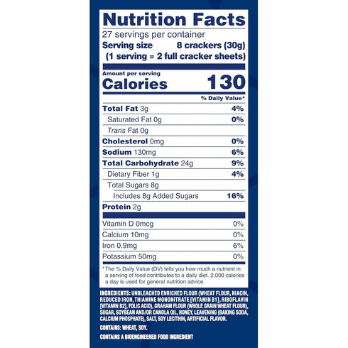 28.8 oz HONEY MAID Graham Crackers, Lunch Snacks, Party Size