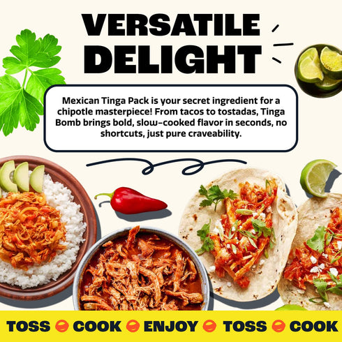 Pack 2 EZ Bombs Tinga Bomb Smoky Chipotle Seasoning, of - Authentic Mexican Seasoning Tinga Spice for Shredded Chicken