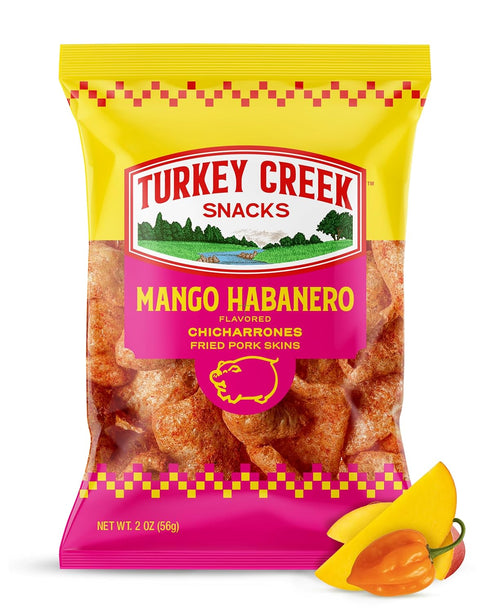Turkey Creek Mango Habanero Chicharrones, Fried Pork Rinds - Mango Habanero Sweet