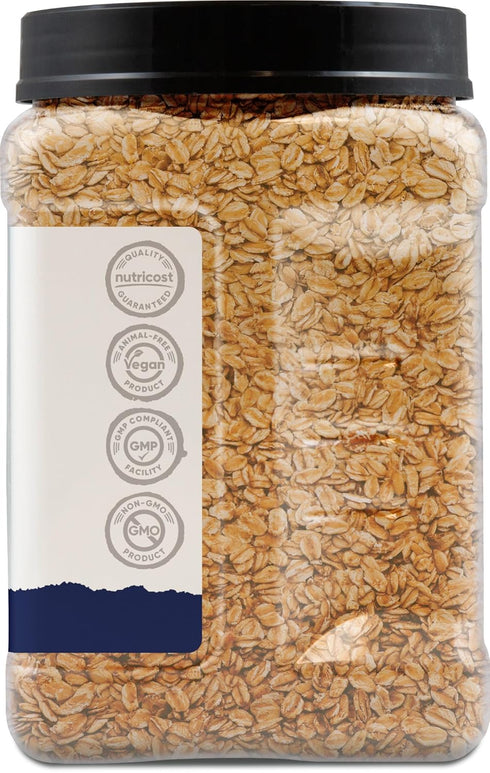 (2 LB) 5g Nutricost Pantry Organic Rolled Oats - Fiber Per Serving, USDA Organic, Vegan, GMO-Free