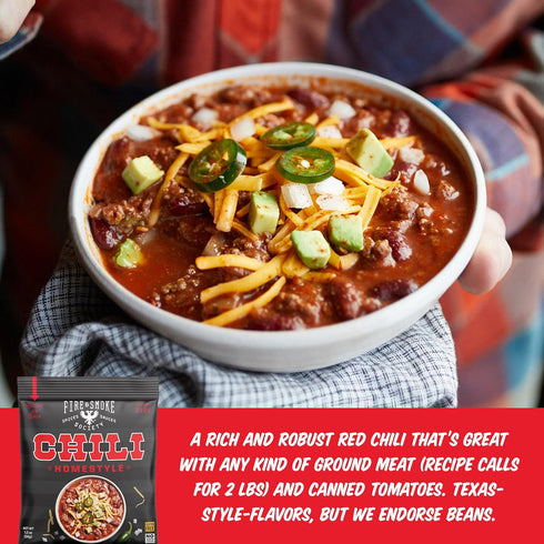 Packets 1.2 oz (12-Pack) Fire & Smoke Society Homestyle Chili Mix | Chili Seasoning |