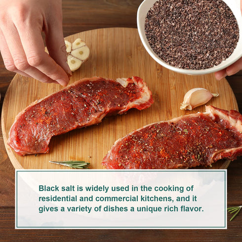 2.4 (39 Oz), (Pack 1) Soeos Himalayan Black Salt Fine Black Himalayan Salt, Pound Natural Mineral Enriched, Natural