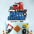 AZEWELL Truck Cake Topper, Semi Truck Birthday Party Decorations for Men Boys, Semi Tractor Trailer Cake Decoration