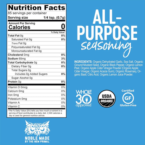 Whole30, 4 Count The New Primal Noble Made by Seasoning Versatile Spice & Dry Rub, USDA Organic, Gluten-Free, Paleo