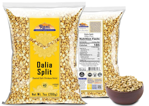 Rani Daliya Split (Roasted Split Chickpeas Dalia), 7oz (200g), All Natural, Vegan, Indian Origin