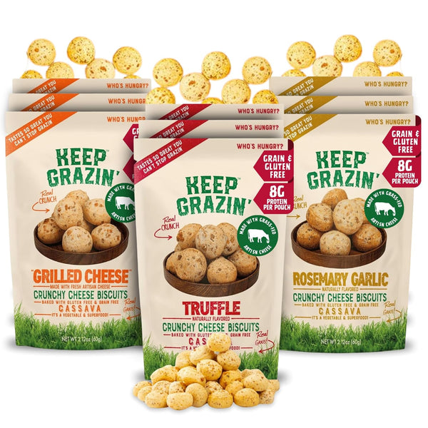 Keep Grazin Grain Free Crunchy Cheese Biscuits - Variety Pack | 2.12