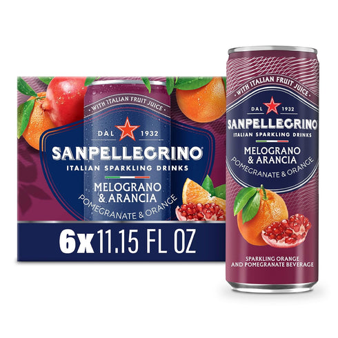 Sanpellegrino Italian Sparkling Drink Melograno and Arancia, Sparkling Orange and Pomegranate Beverage,