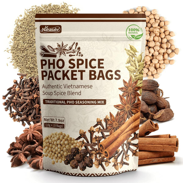 Nahasahr 7.9oz Pho Bac Spice Seasoning, 15 Packs Authentic Vietnamese Pho Broth Spice