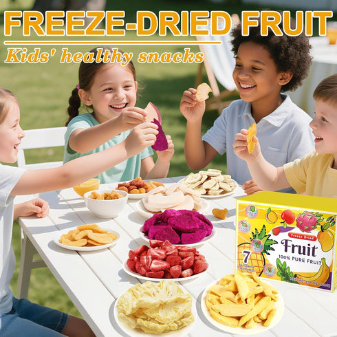 IMakArt Set 140g 100% Pack 7-0.71 oz Freeze Dried Fruit - Natural Fruit Snacks, Gluten Free, Sugar Free, Healthy Snacks