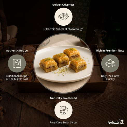 28-30 Shatila Food Products Baklawa, Walnut Baklava Pastry, Mediterranean Sweets Arabic Desserts, Pieces