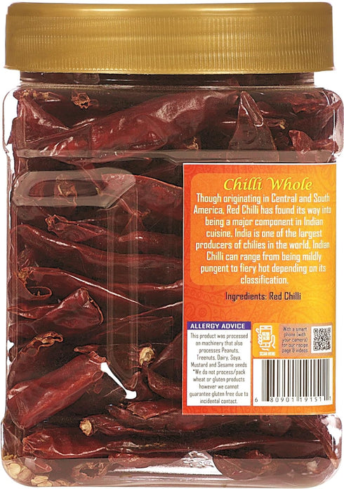 Rani Chilli Whole (Lal Mirch Sabut), 5oz (141g) PET Jar - All Natural, Vegan, Gluten Friendly
