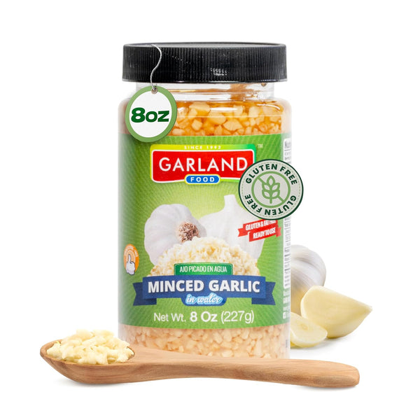 Garland Food Minced Garlic in Water 8 oz Made in the USA
