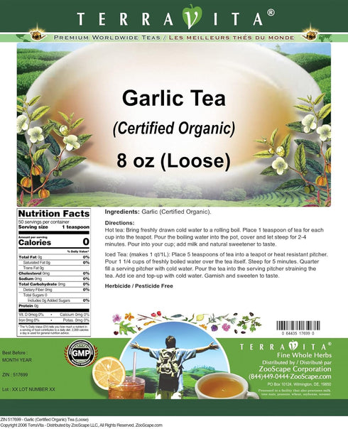 Terravita (8 oz, 517699) Garlic (Certified Organic) Tea (Loose) ZIN: