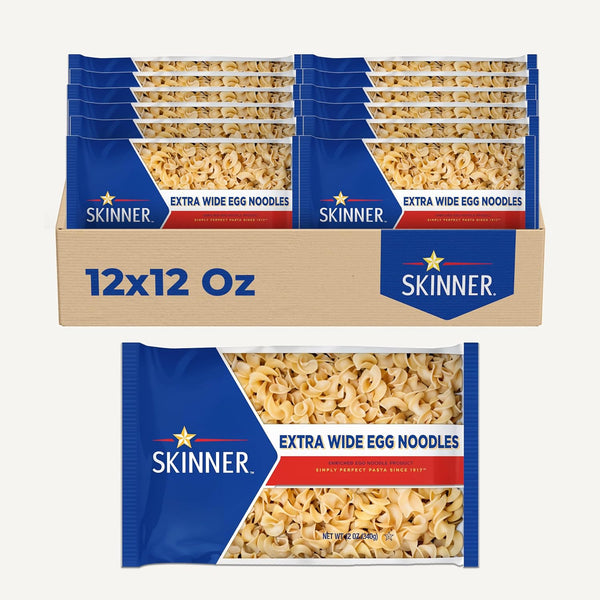 Skinner Extra Wide Egg Noodle Pasta, 12 Pack (12 oz Each) Pantry