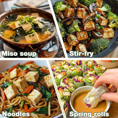 Egcina 3.17oz/90g Freeze Dried Tofu Cubes Light, Crispy Vegan Snack & Plant-Based Soy Bites, Delicious Tofu for Soups
