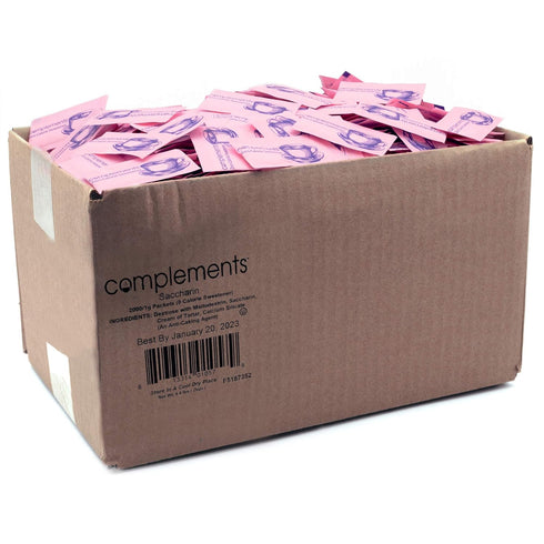HEARTLAND Complements Zero Calorie Saccharin Pink Sweetener Packets, 2000 Count