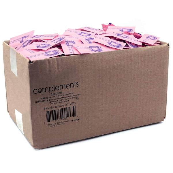HEARTLAND Complements Zero Calorie Saccharin Pink Sweetener Packets, 2000 Count