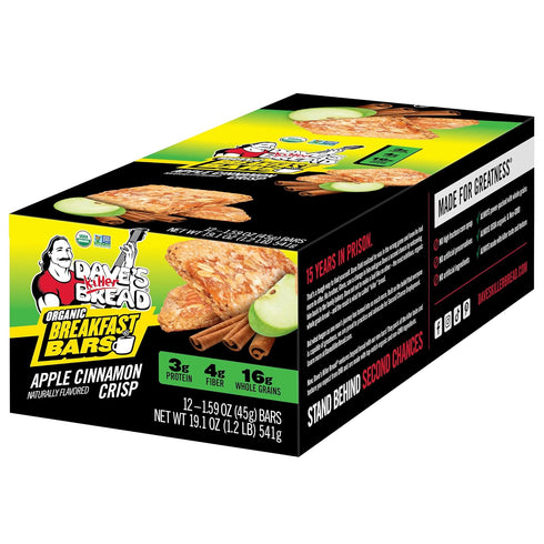 12 Count Dave's Killer Bread Apple Cinnamon Crisp Naturally Flavored Organic Breakfast Bars